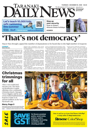 Cover of Taranaki Daily News