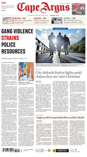 Cover of Cape Argus (PM Edition)