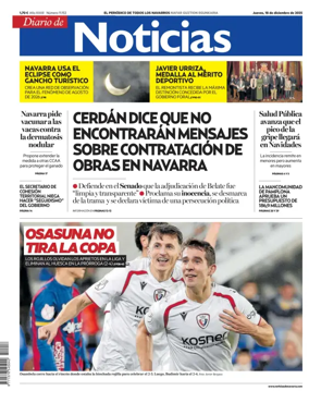 Cover of Diario de Noticias (Spain)