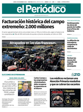 Cover of El Periódico Extremadura