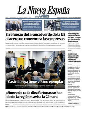 Cover of La Nueva España (Avilés)
