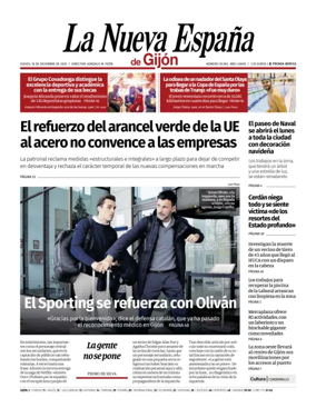 Cover of La Nueva España (Gijón)