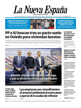 Cover of La Nueva España (Oviedo)