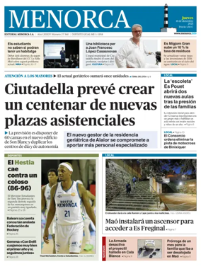 Cover of Menorca Diario Insular