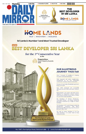 Cover of Daily Mirror (Sri Lanka)