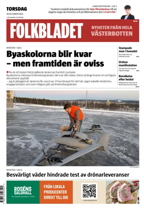 Cover of Folkbladet Västerbotten