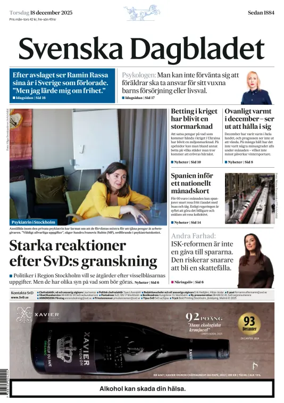 Cover of Svenska Dagbladet
