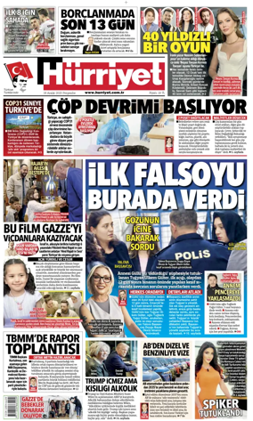 Cover of Hurriyet Print Edition