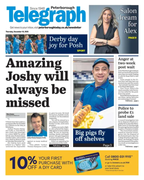 Cover of The Peterborough Evening Telegraph