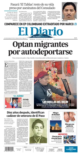 Cover of El Diario de El Paso