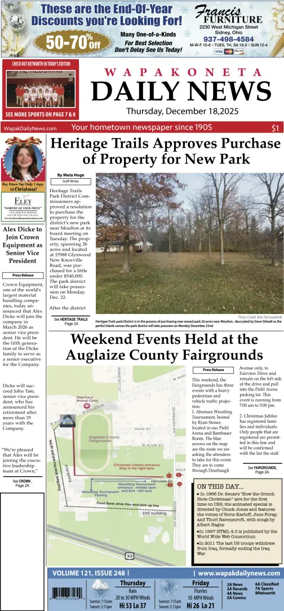 Cover of Wapakoneta Daily News