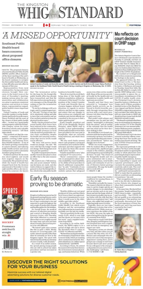 Cover of Kingston Whig-Standard