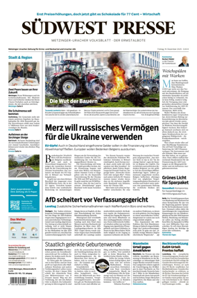 Cover of Sudwest Presse - Metzinger Uracher Volksblatt - Der Ermstalbote