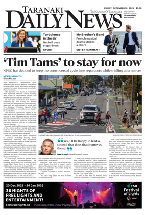 Cover of Taranaki Daily News