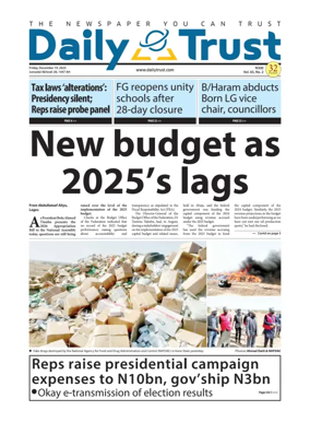 Cover of Daily Trust