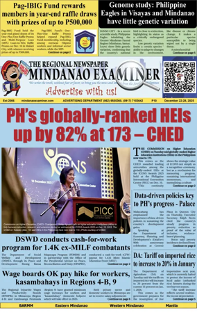 Cover of The Mindanao Examiner Regional Newspaper