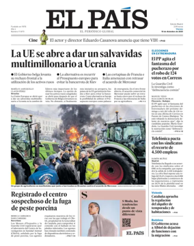 Cover of El Pais
