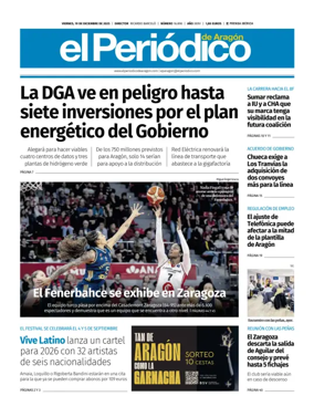 Cover of El Periódico Aragón