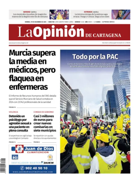 Cover of La Opinion de Murcia (Cartagena)