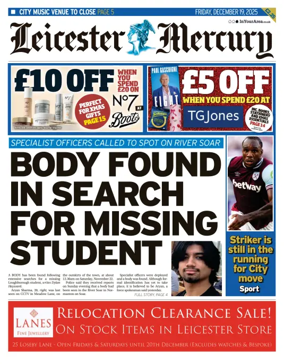 Cover of Leicester Mercury