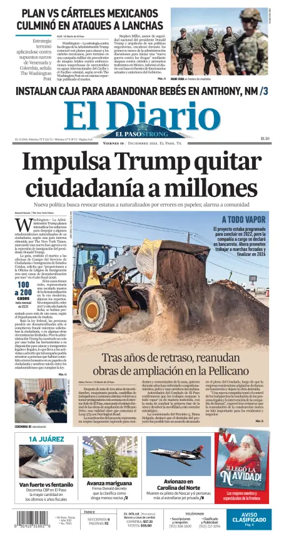 Cover of El Diario de El Paso