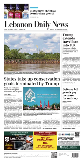 Cover of Lebanon Daily News