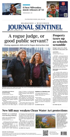 Cover of Milwaukee Journal Sentinel