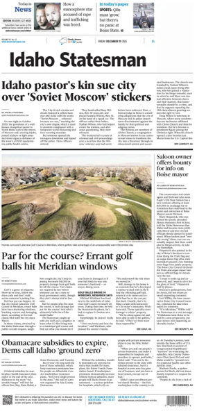 Cover of The Idaho Statesman