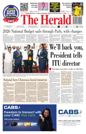 Cover of The Herald (Zimbabwe)