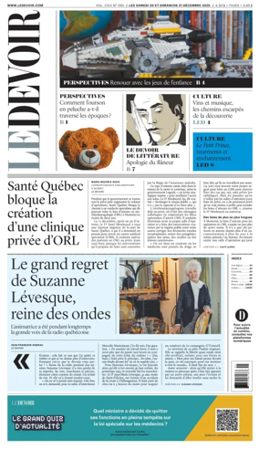 Cover of Le Devoir