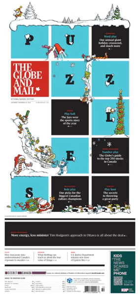 Cover of The Globe and Mail (Ottawa/Quebec Edition)