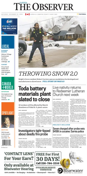Cover of The Observer (Sarnia)