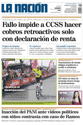 Cover of La Nacion (Costa Rica)