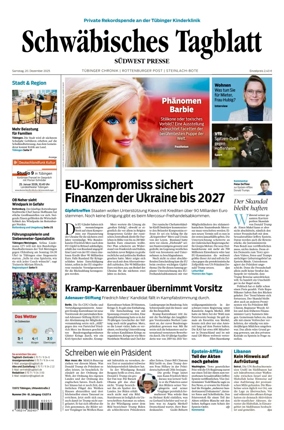 Cover of Schwabisches Tagblatt - Tubinger Chronik