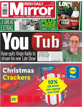 Cover of Irish Daily Mirror