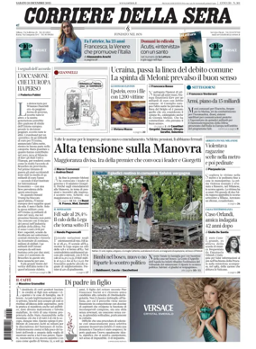 Cover of Corriere della Sera 
