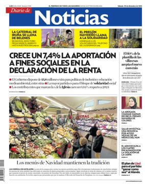 Cover of Diario de Noticias (Spain)