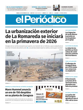 Cover of El Periódico Aragón