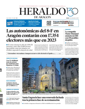 Cover of Heraldo de Aragón