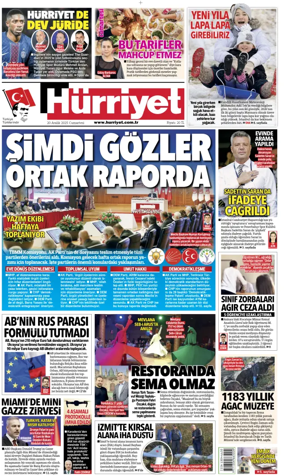 Cover of Hurriyet Print Edition
