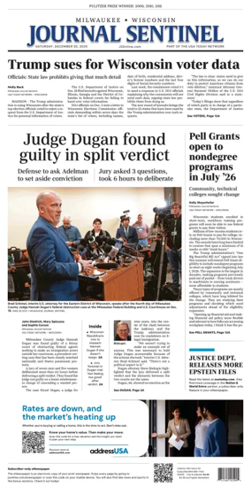 Cover of Milwaukee Journal Sentinel