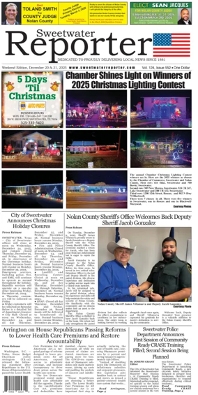 Cover of Sweetwater Reporter