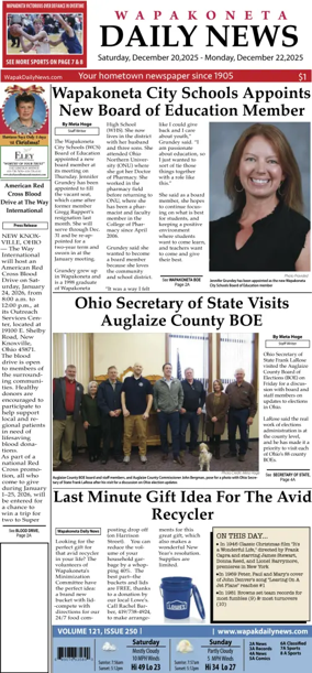 Cover of Wapakoneta Daily News