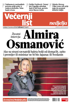 Cover of Vecernji list - Zagreb