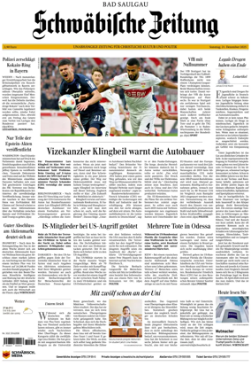 Cover of Schwaebische Zeitung (Bad Saulgau)