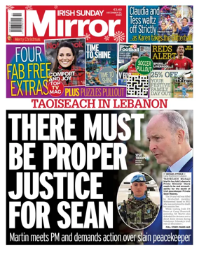 Cover of Irish Sunday Mirror