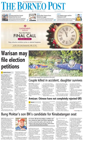 Cover of The Borneo Post (Sabah)