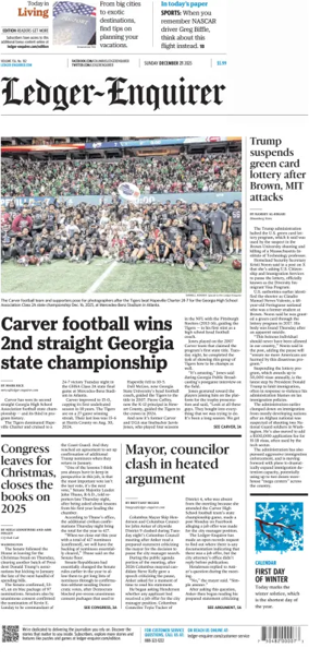 Cover of Ledger-Enquirer (Sunday)