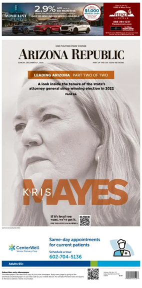 Cover of The Arizona Republic