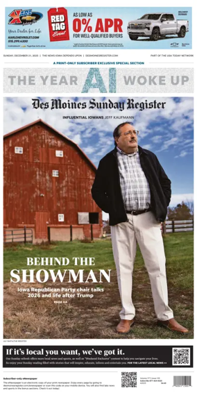 Cover of The Des Moines Register